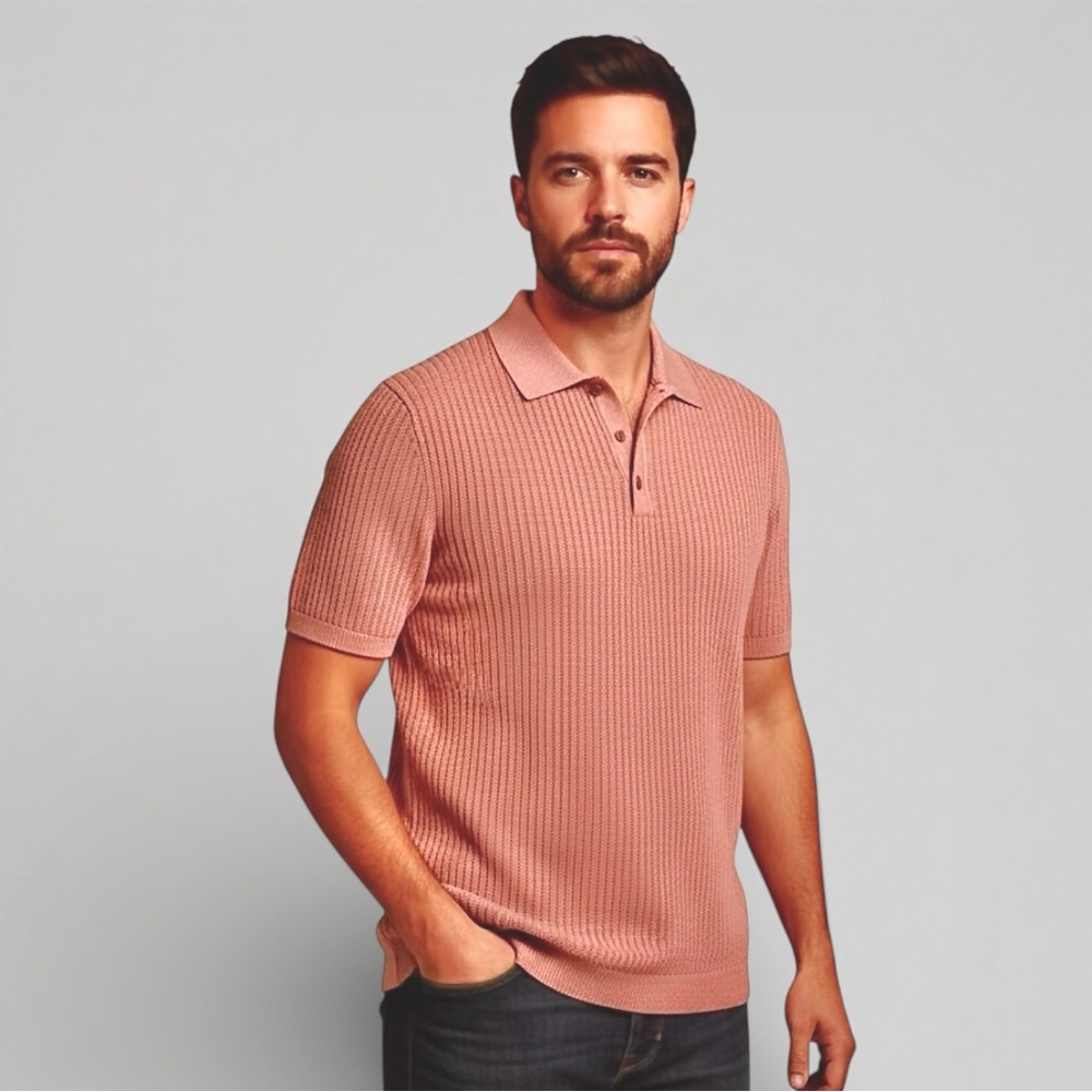Sweater Polo Shirt by Zara | Chocolate Brown
